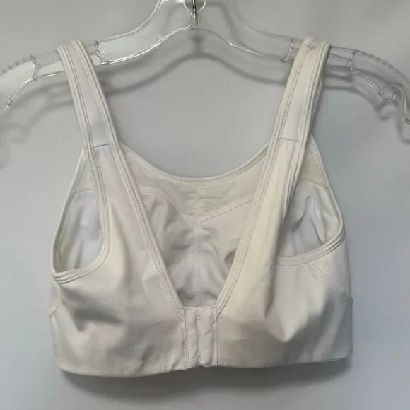 B27  Brooks Moving comfort Women Fiona white sport bra size 32DD NWOT - Picture 2 of 7